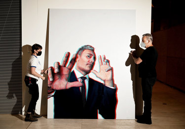 Portrait of director Taika Waikiti
by Claus Stangl for 2022 Archibald Prize.