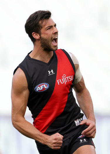 Kyle Langford celebrates a goal.