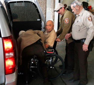 Samuel Little leaving the Ector County Courthouse in Odessa, Texas in December last year after receiving another life sentence.