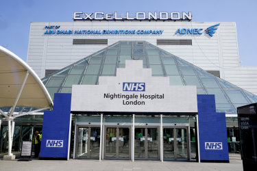 The NHS Nightingale Hospital at the ExCel Centre in London.