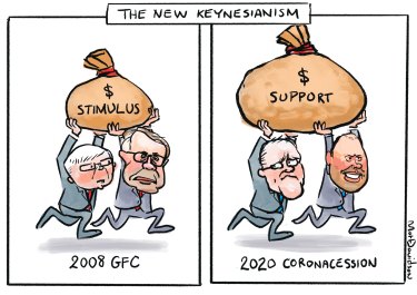 The Treasurer has changed his tune on using the 'dirty' word stimulus.