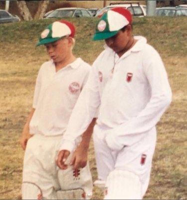 Cricketers David Warner and Usman Khawaja in their junior days.