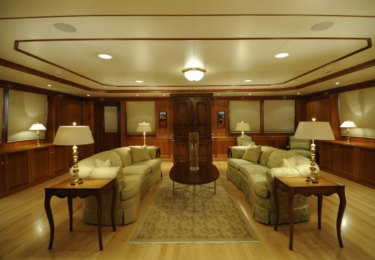 Inside Bob Brockman's luxury yacht "Turmoil" (later renamed "Albula") which he arranged for Mr Tamine to purchase for US$32million via funds in a Swiss bank account.