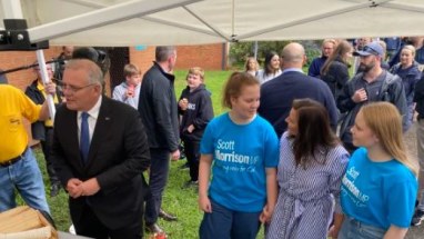Watch: Scott Morrison arrives to vote at Lilli Pilli Public School