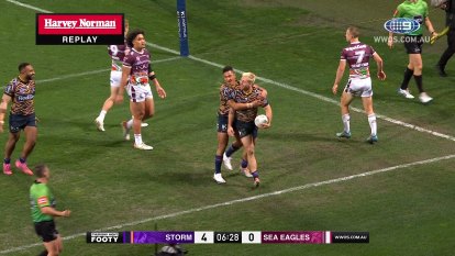 The Melbourne Storm take on the Manly Warringah Sea Eagles in Round 12 of the NRL Premiership.