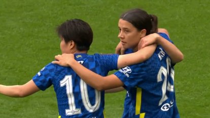 Sam Kerr steps up in extra-time with the match-winning goal in the FA Cup final