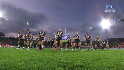 Fans roared as New Zealand performed their Haka, before Tonga answered with the Sipi Tau.