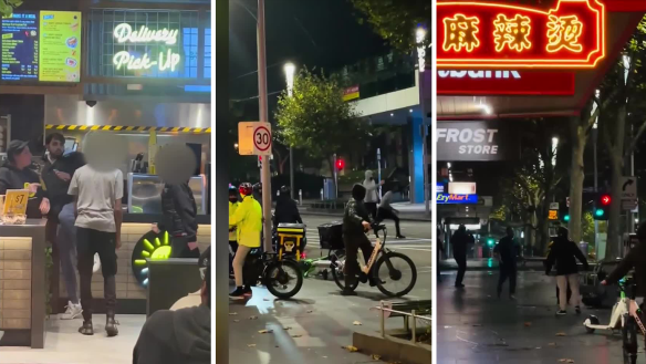 A group of delivery riders say they don't feel safe on Melbourne's streets after being attacked by a gang of teenagers.
