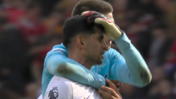 Tottenham teammates Cristian Romero and Emerson Royal had to be separated at half time of another Premier League loss.