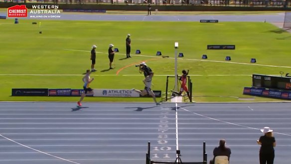 Peter Bol clinches victory and breaks the national record in the 800 metres at the Australian athletics championships in Perth.