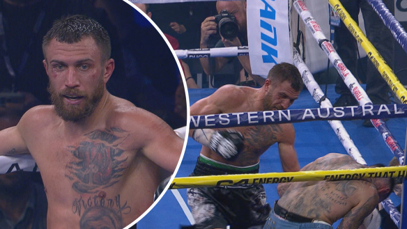 Vasiliy Lomachenko has defeated George Kambosos Jr. after stopping the Aussie in the 11th round.