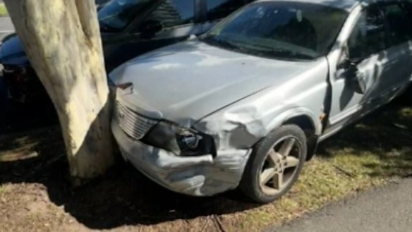 Police have charged three teenagers after they allegedly crashed a stolen car into multiple parked vehicles in Brisbane.