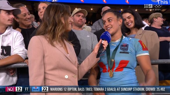 Yasmin Clydesdale won the Player of the Match award for Women's State of Origin Game 1 after a powerhouse performance. 