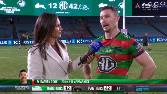 Damien Cook reflected on a 'tough week' for Souths after a big loss to Penrith.