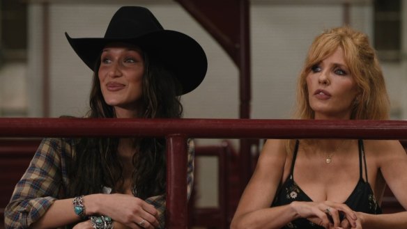 During Season 5 Episode 13 of Yellowstone, Beth wonders what the appeal is as she meets Travis Wheatley's girlfriend played by Bella Hadid. Watch the full episode now, only on Stan.