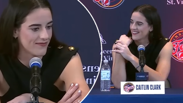 College basketball star Caitlin Clark’s awkward encounter with reporter during viral WNBA press conference.