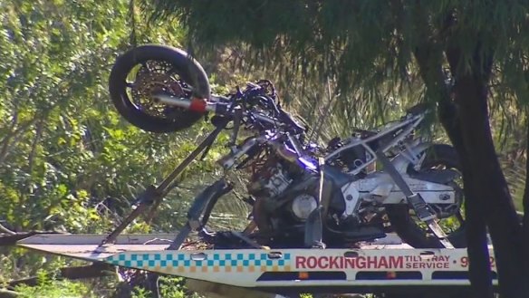 West Australian police will launch an internal investigation after two men aboard a motorcycle were killed in a crash in Perth’s south.