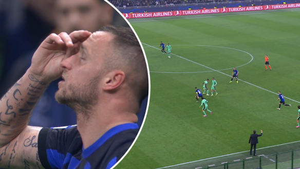 Marko Arnautovic fires Inter Milan in front against Atletico Madrid at the San Siro.