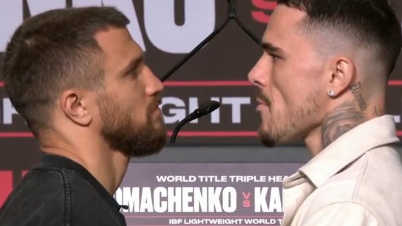 George Kambosos and Vasiliy Lomachenko had to be separated before their world title fight.