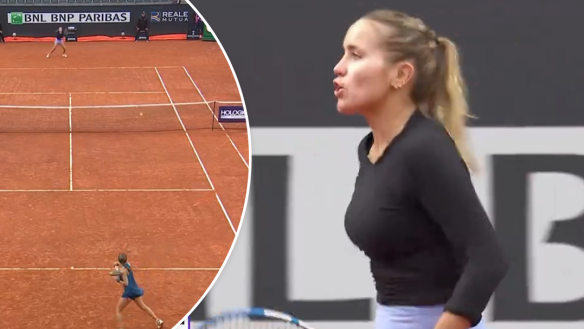 Sofia Kenin unleashes on match officials during Italian Open win.
