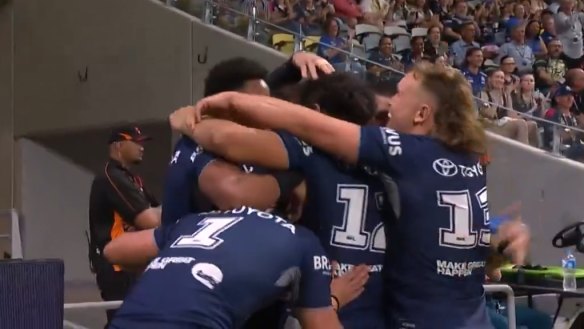 Kyle Feldt was able to finish off a beautiful exchange of hands from his side.
