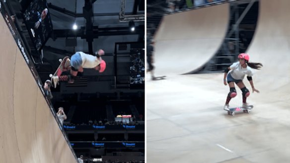 Aussie teen Arisa Trew made skateboarding history by becoming the first female to land a 720 in competition.