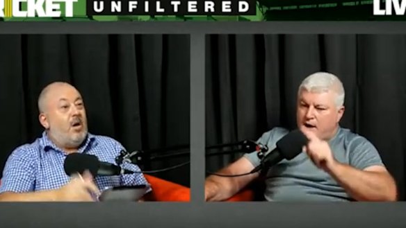 Australian cricket great Stuart MacGill berates podcast host Andrew Menczel after bringing up South Africa's taunting of Candice Warner in 2018.