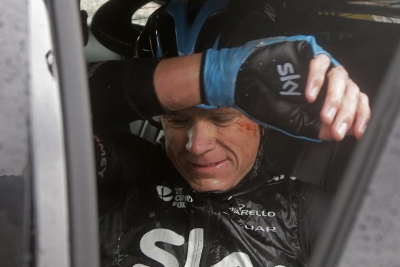 Unstuck: Chris Froome was broken by the famed cobbles of Roubaix in 2014, which is where Le Tour reaches this weekend.