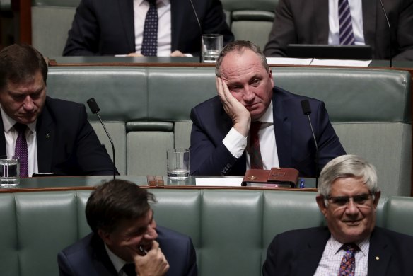 Former deputy prime minister Barnaby Joyce was a lonely figure on the backbench during Question Time. 