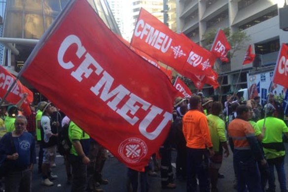 A CFMEU march