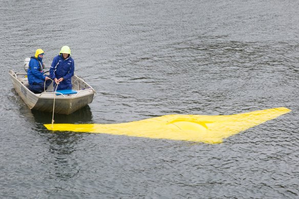 The Sun Ray glider being tested in Woronora Dam in Sydney.