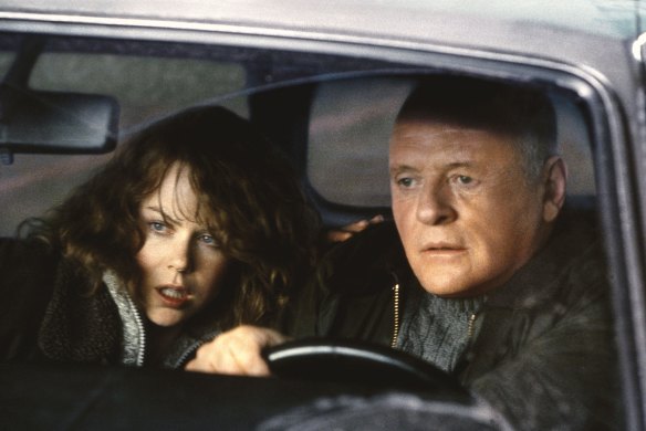 Nicole Kidman, left, and Anthony Hopkins appear in a scene from  "The Human Stain." 