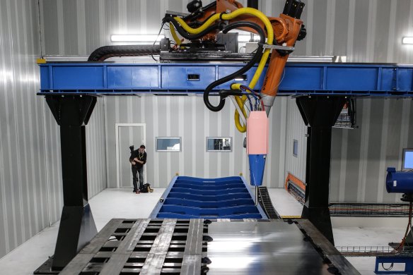 The world's largest 3D metal printer at Titomic's factory in Mount Waverley.