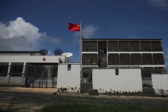 Part of the sprawling Chinese embassy in Port Vila.