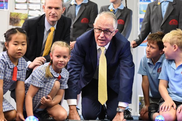 Prime Minister Malcolm Turnbull visited Oatley West Public School in Sydney on Wednesday.
