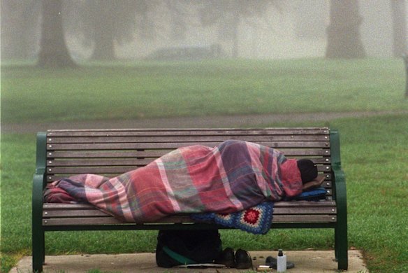 The bench design for Queen's Wharf is proposed to have an armrest to stop people from sleeping on them