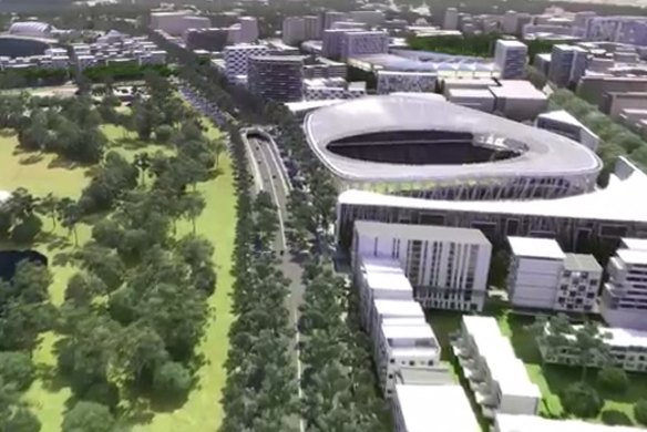 proposed 30,000 seat stadium
 on the site of the current Civic pool.