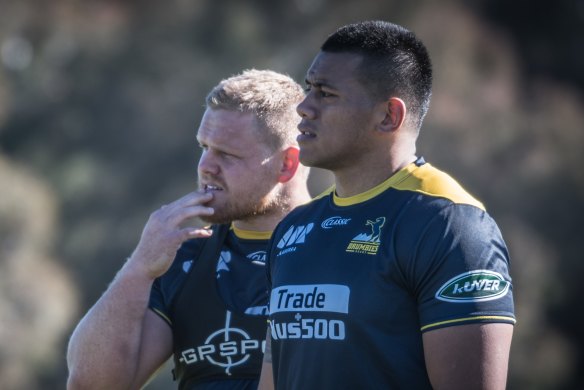 Allan Alaalatoa and Nic Mayhew will be the Brumbies' starting front-rowers.