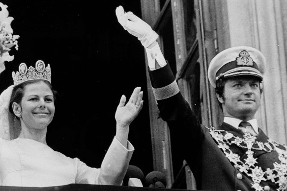 King Carl Gustav and the new Queen Silvia in 1976. 
