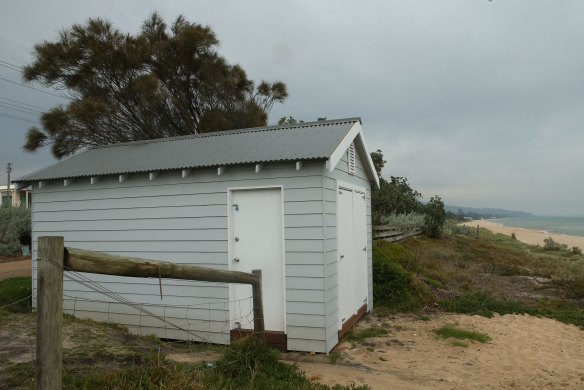 Arico's Safety Beach bathing box on the Mornington Peninsula.
