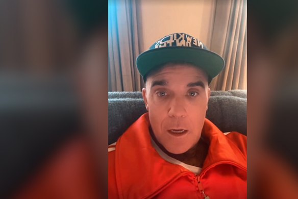 Musician Robbie Williams is in LA and has posted a video message of support to the Los Angeles firefighters.