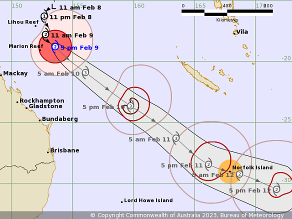 Cyclone Gabrielle was expected to track towards Norfolk Island as a category 2 system. 