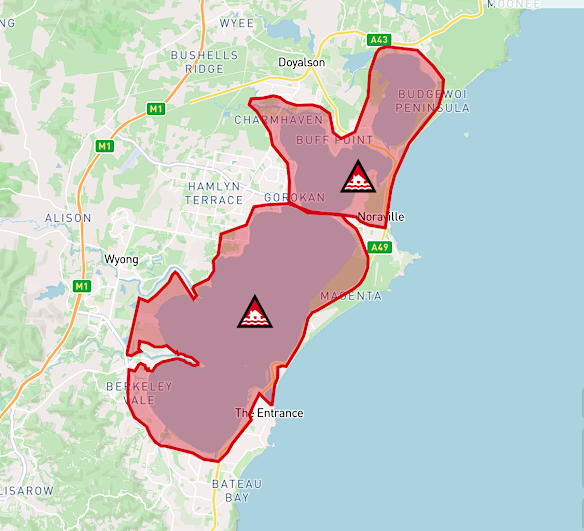 Central Coast flood warnings.