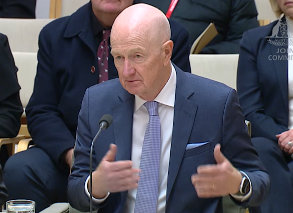 Glenn Stevens is appearing before the KPMG public hearing today. 