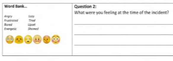 Students at Merrylands High must answer questions about their behaviour and describe their feelings.