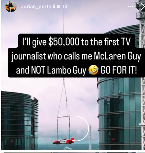 The Instagram callout that Adrian Portelli posted on his account.