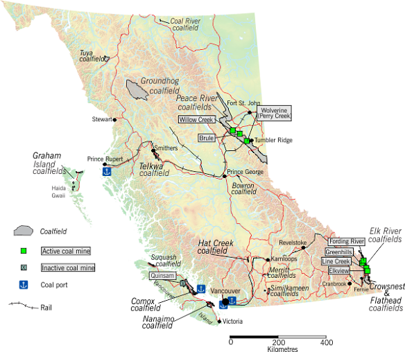 Coal projects in British Columbia.