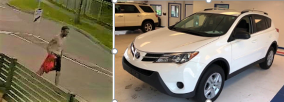 Police have released a CCTV image of a man they believe can assist with their enquiries after a vehicle with a baby on board was stolen from Keysborough.