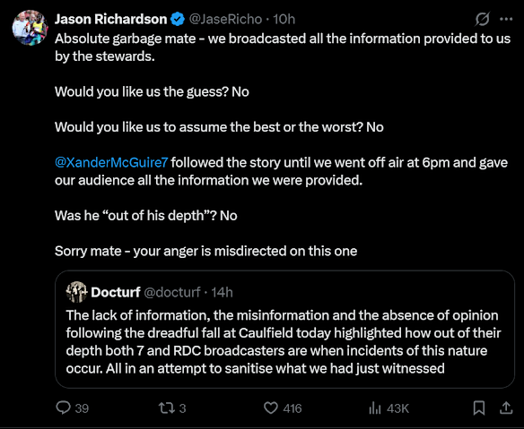Jason Richardson defended his network’s coverage.