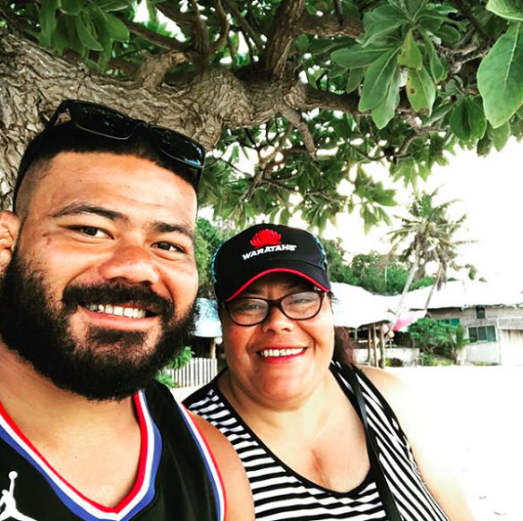 Tolu Latu and his mother Sharon.